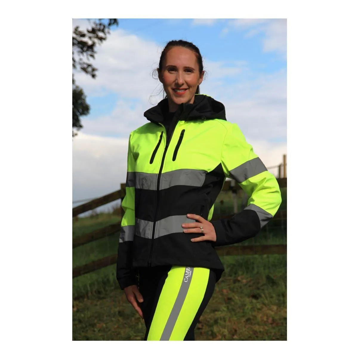 Cameo Equine Hi Viz Water Repellent Riding Jacket with Detachable Hood