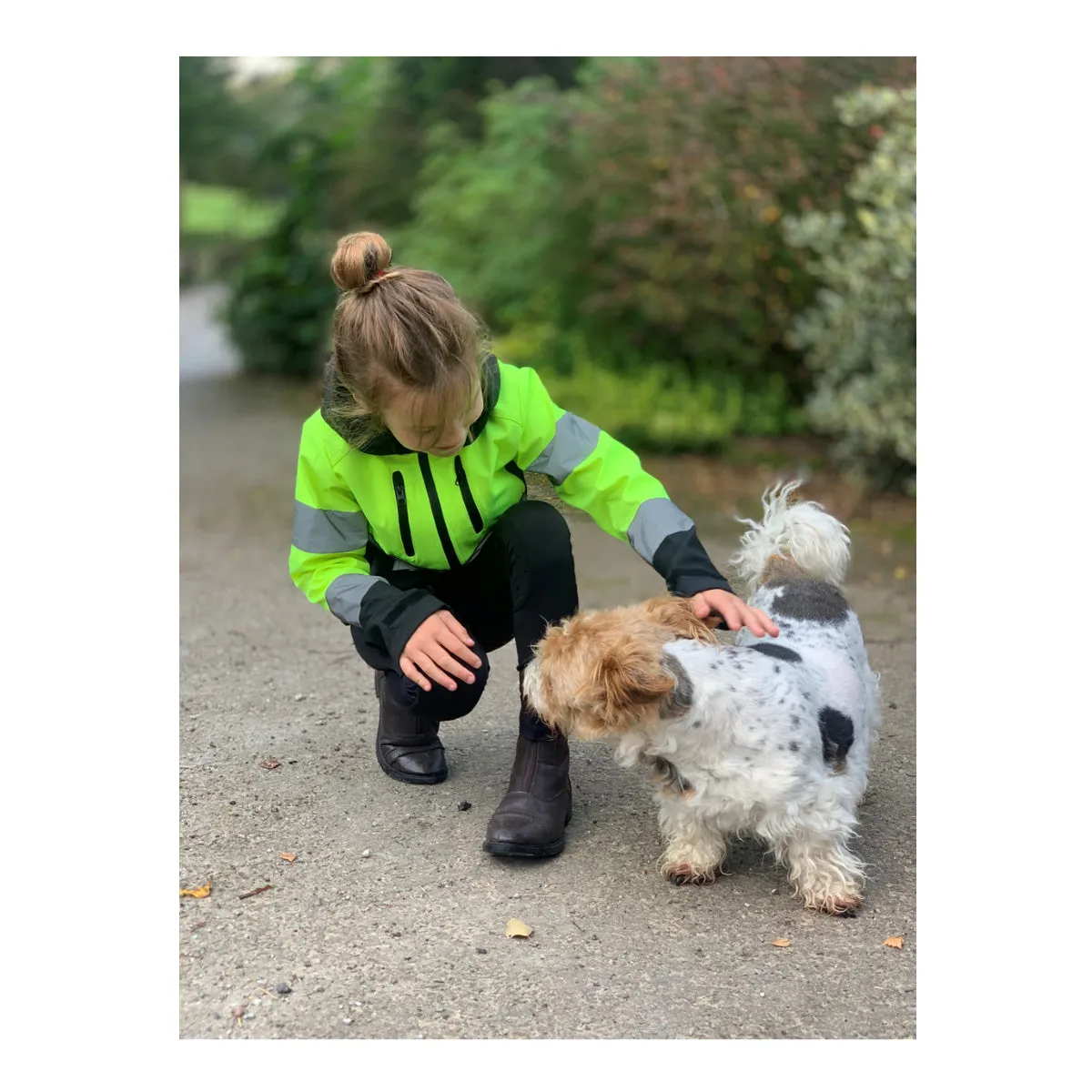 Cameo Equine Junior Hi Viz Riding Jacket with Detachable Hood - Water Repellent