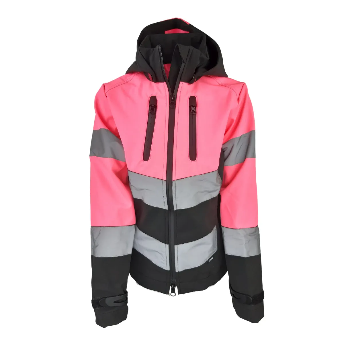 Cameo Equine Junior Hi Viz Riding Jacket with Detachable Hood - Water Repellent
