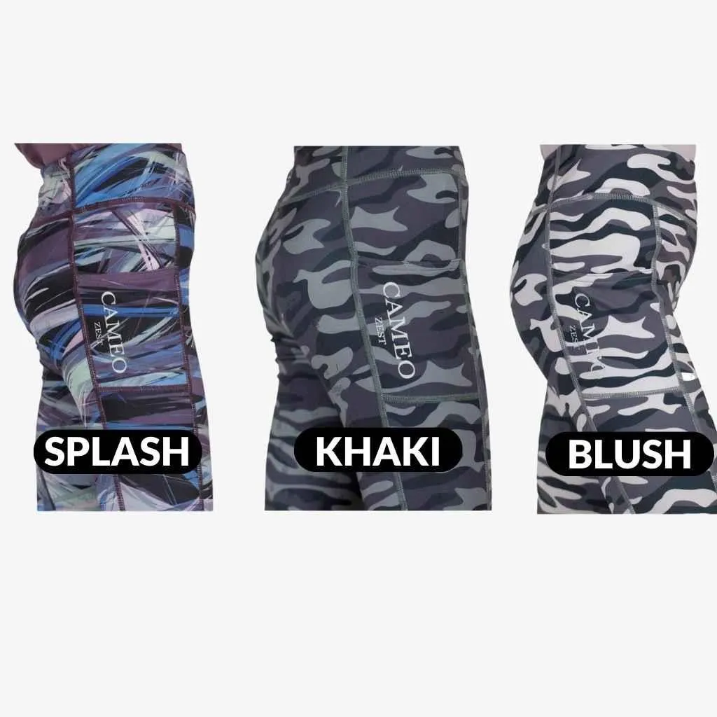 Cameo Equine Zest Riding Tights, Full Silicone Seat, Phone Pocket, Comfort Waist