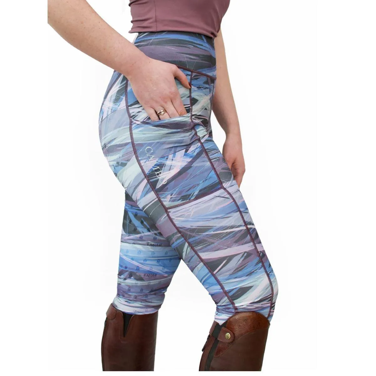 Cameo Equine Zest Riding Tights, Full Silicone Seat, Phone Pocket, Comfort Waist