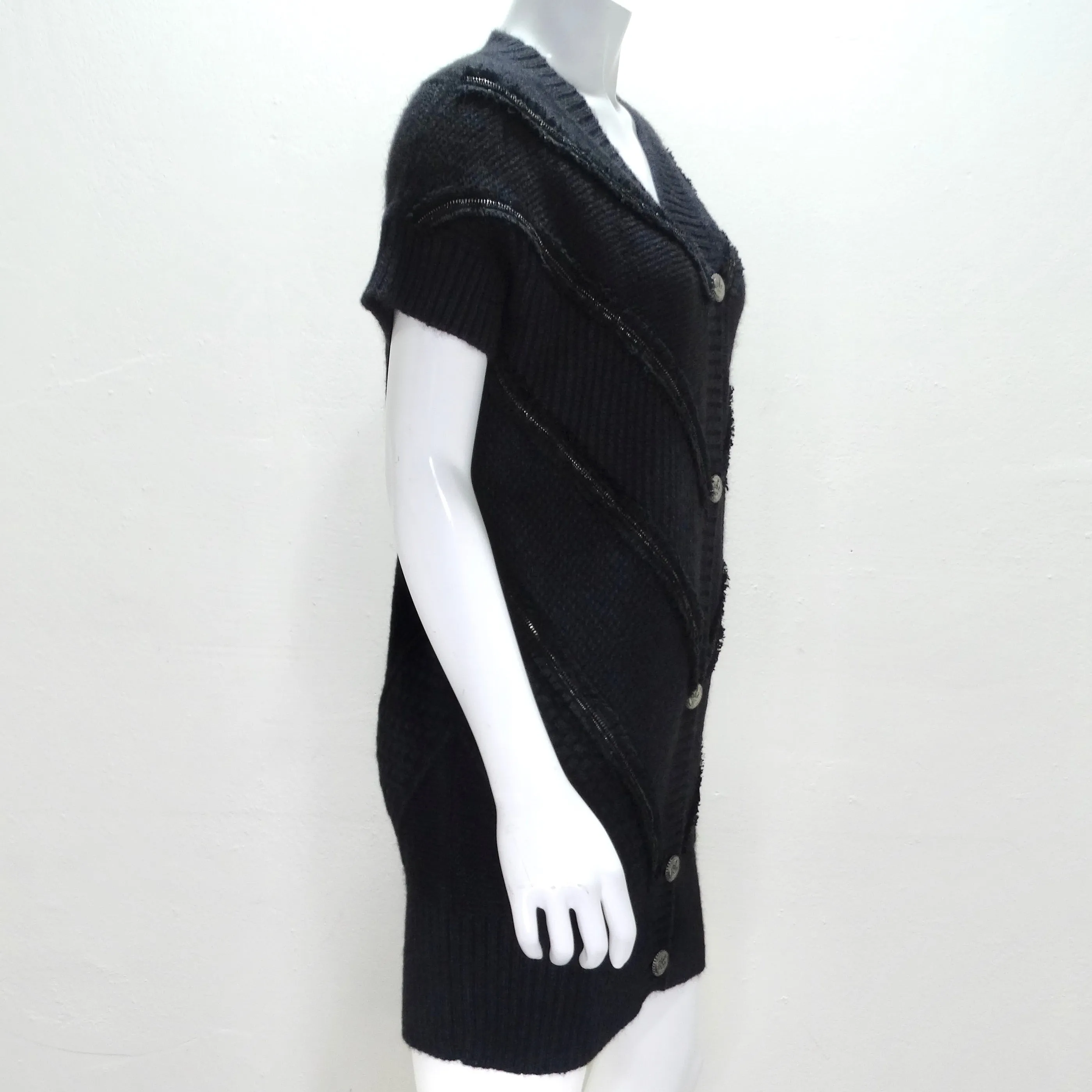 Chanel 2008 Black Wool Blend Sweater Dress