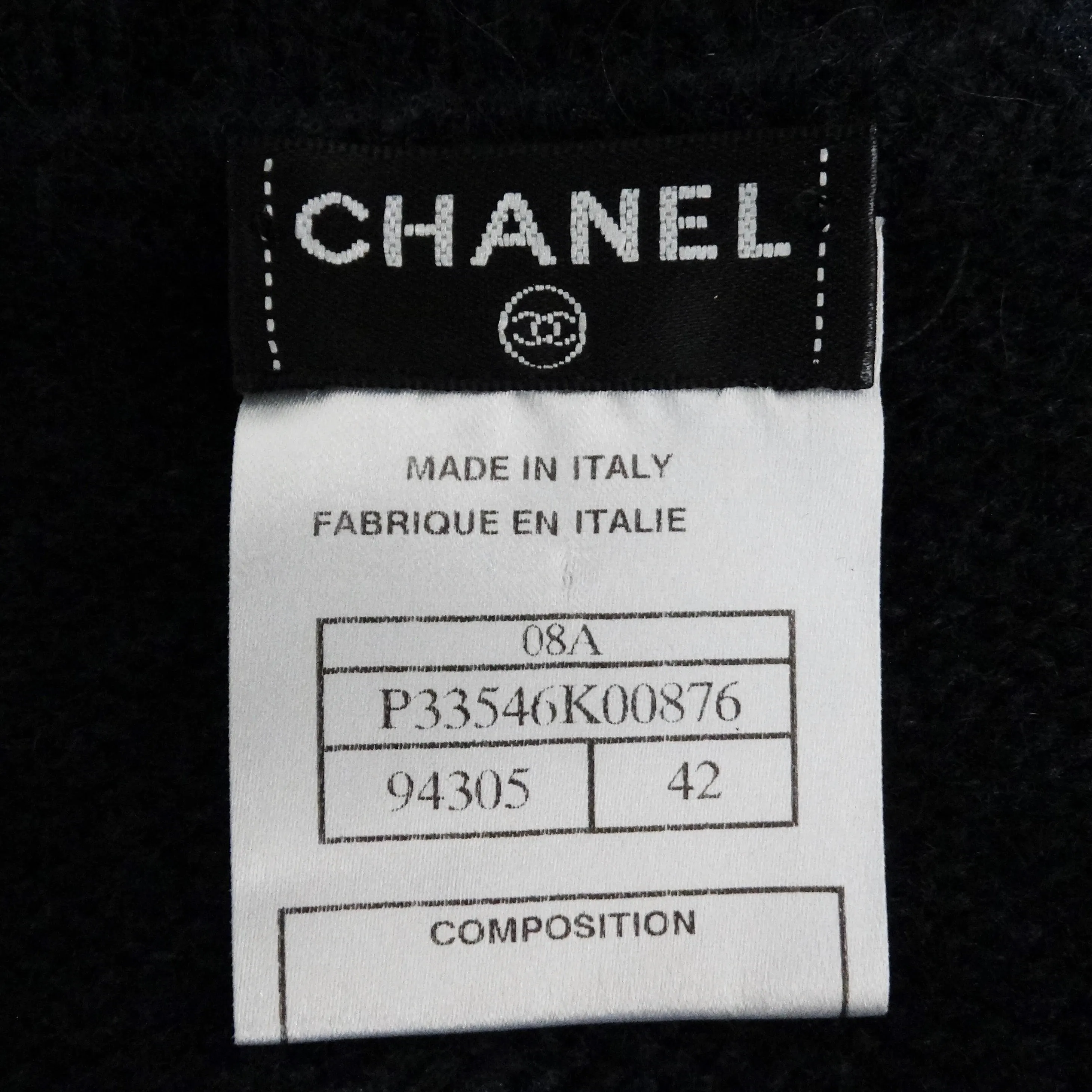 Chanel 2008 Black Wool Blend Sweater Dress