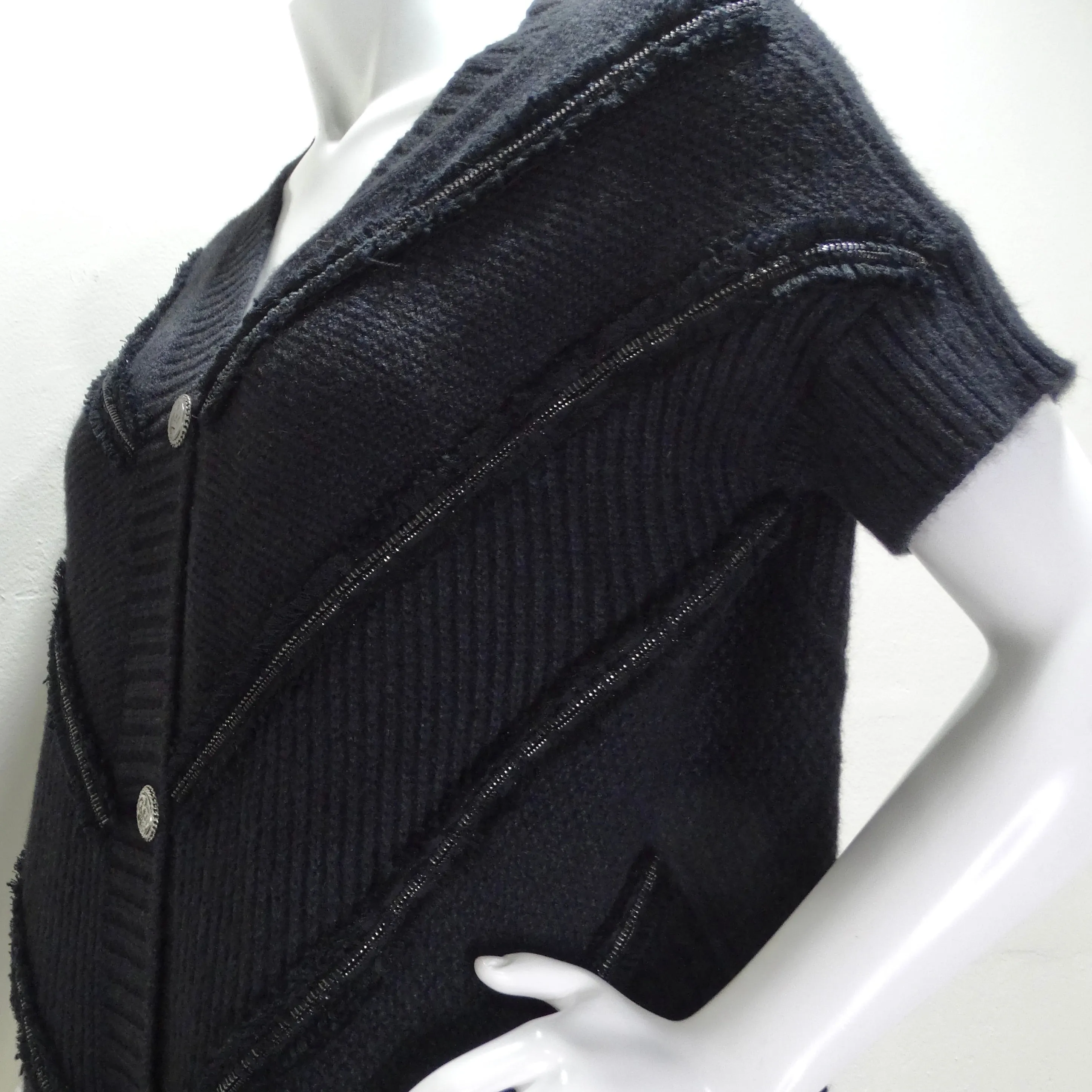 Chanel 2008 Black Wool Blend Sweater Dress