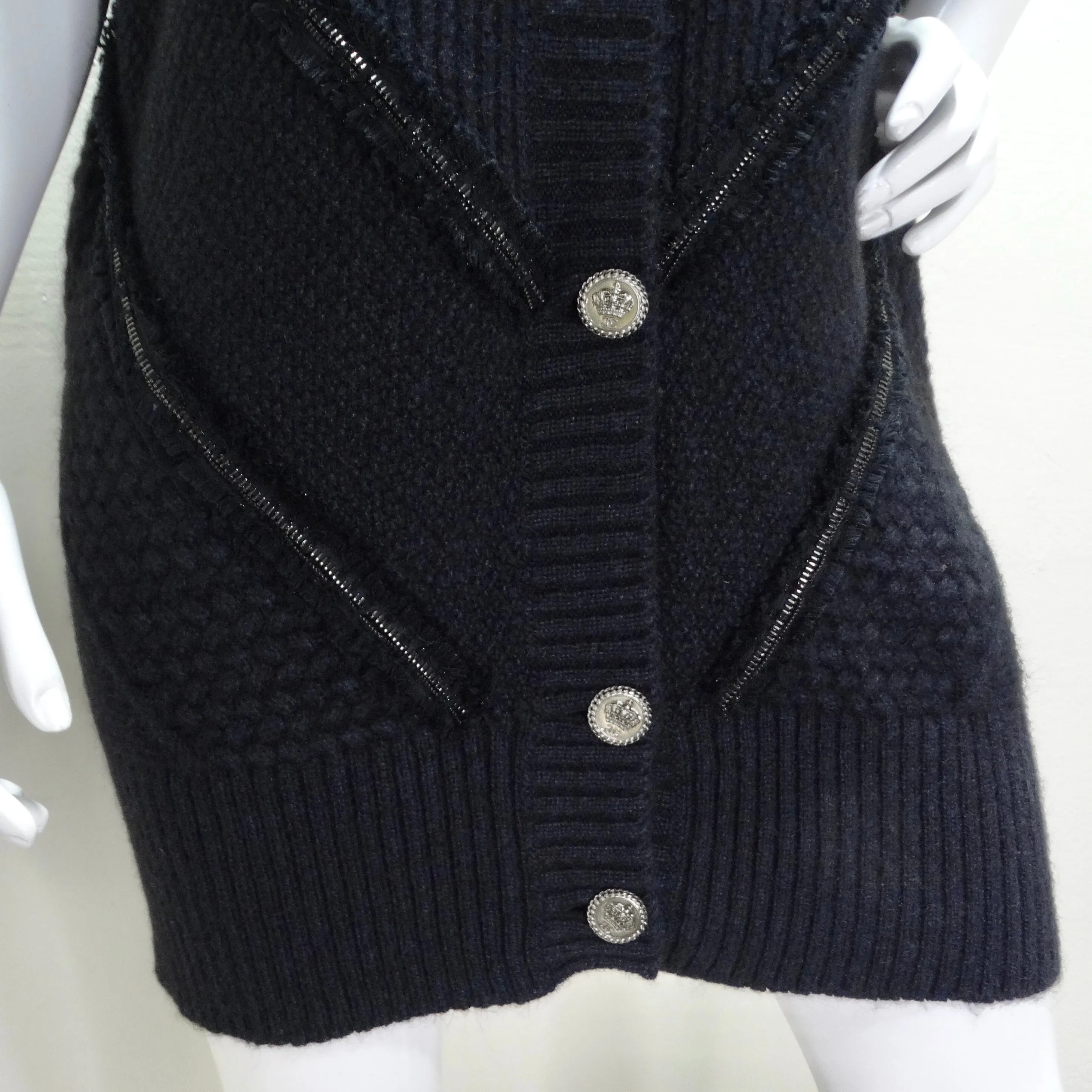 Chanel 2008 Black Wool Blend Sweater Dress