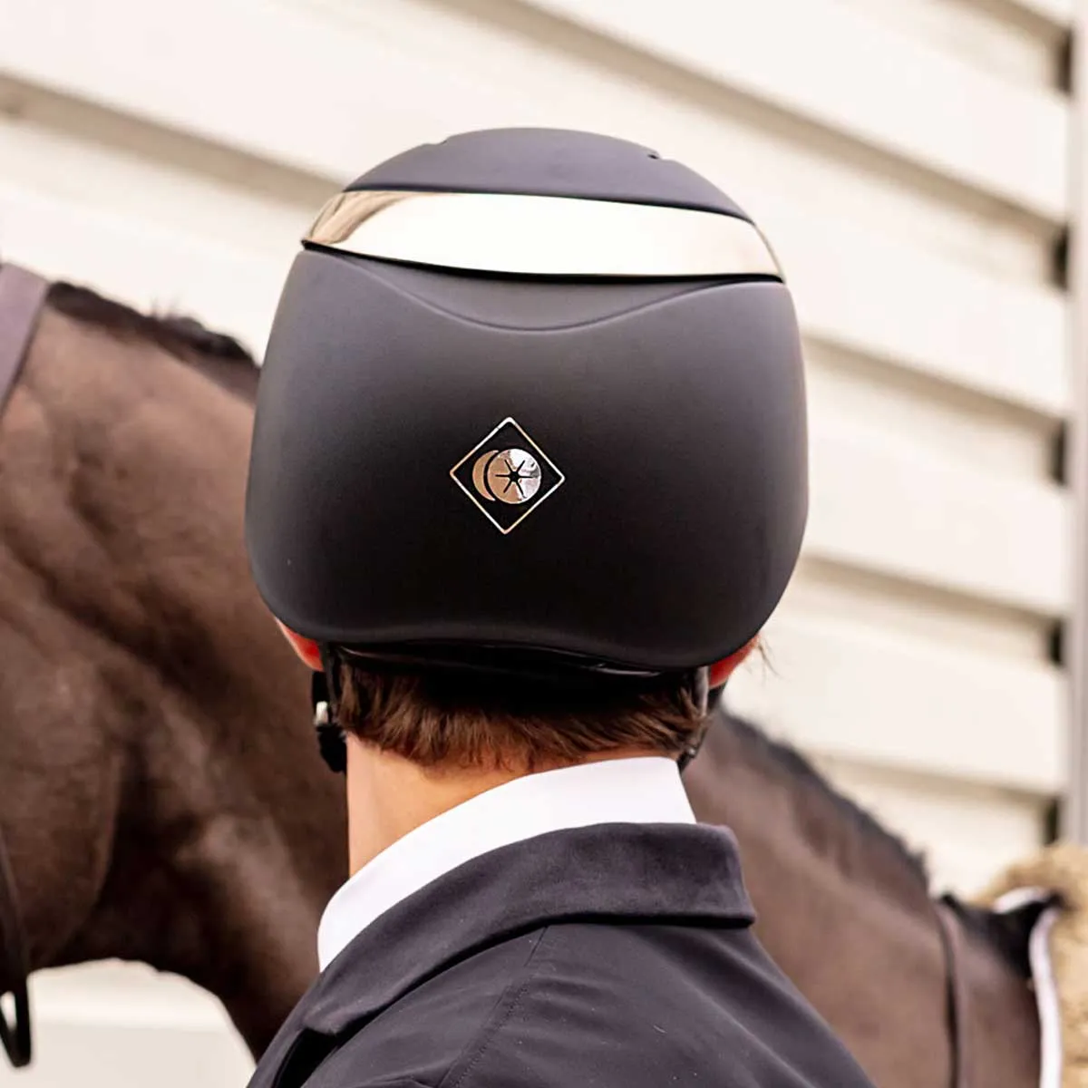CHARLES OWEN Halo Riding Hat - Matt Black & Platinum