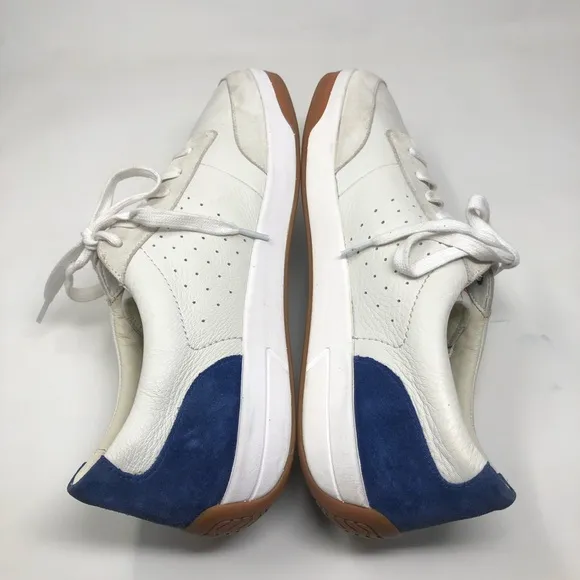 Clarks Men’s Active Air White and Blue Leather Sneakers Size 13