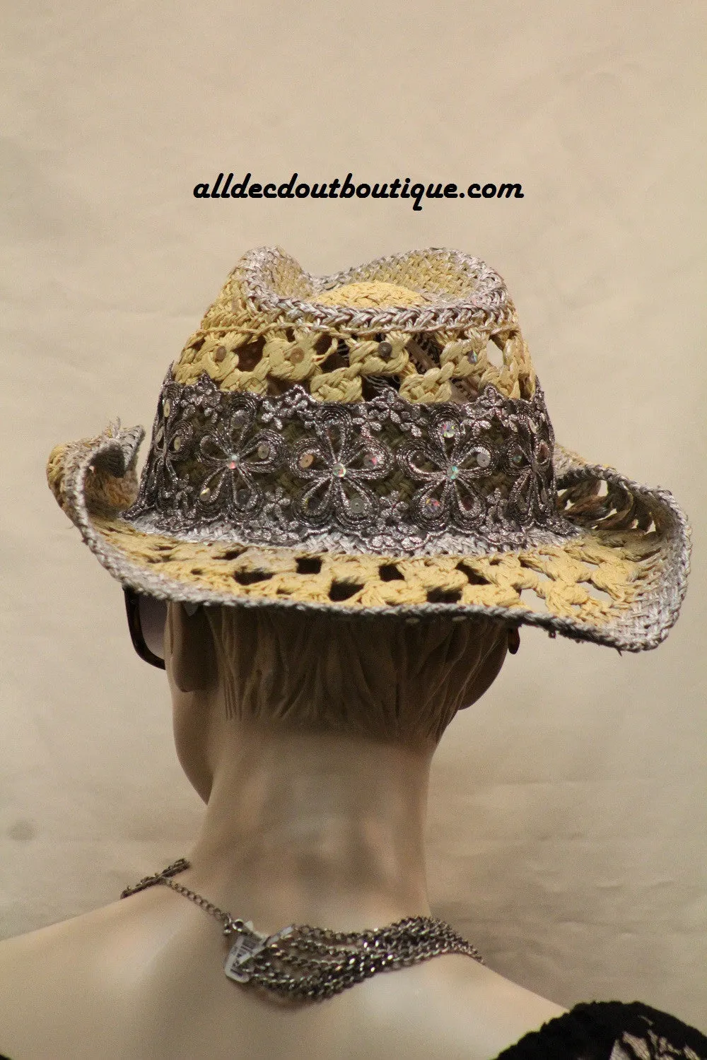 Cowgirl Hat | Rhinestone Jewels W/Pendant