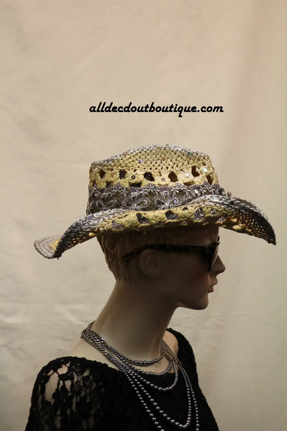 Cowgirl Hat | Rhinestone Jewels W/Pendant