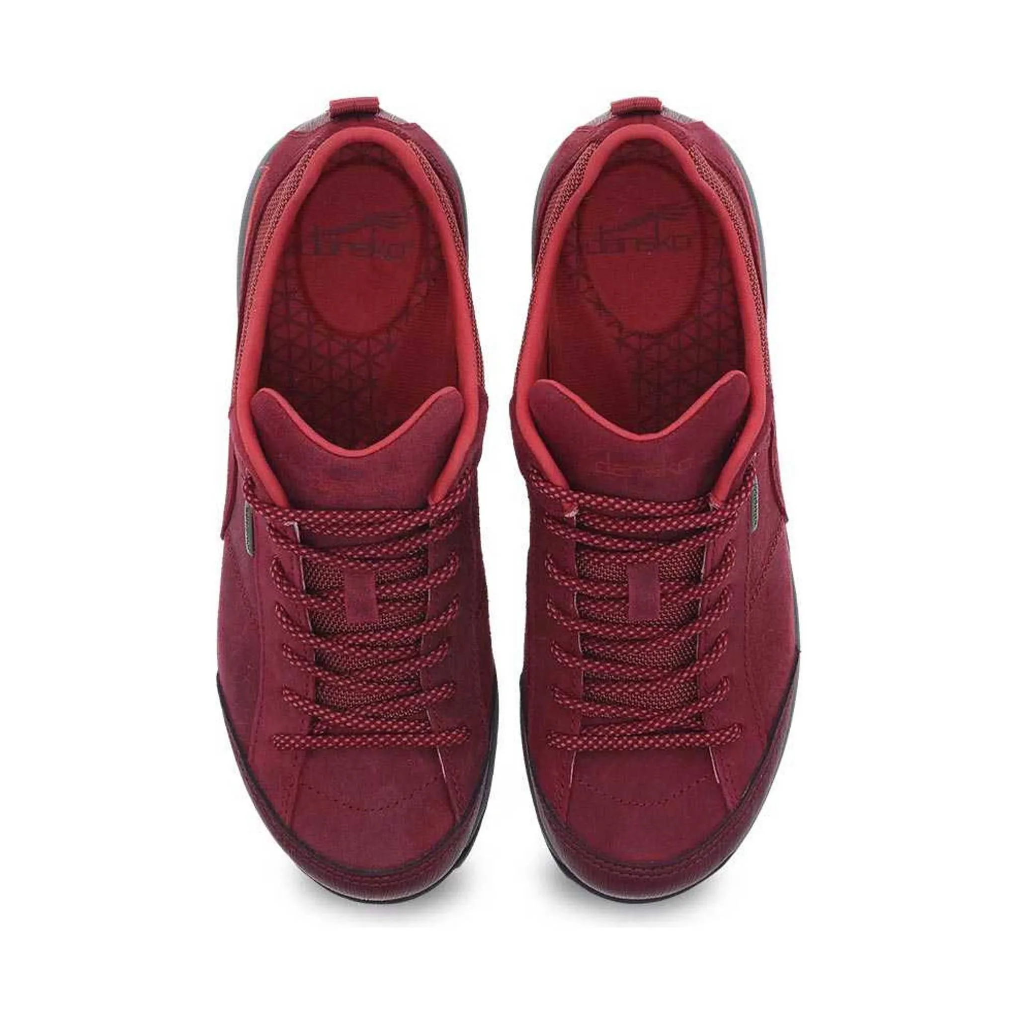 Dansko Women's Paisley Waterproof Sneaker - Red Burnished Suede