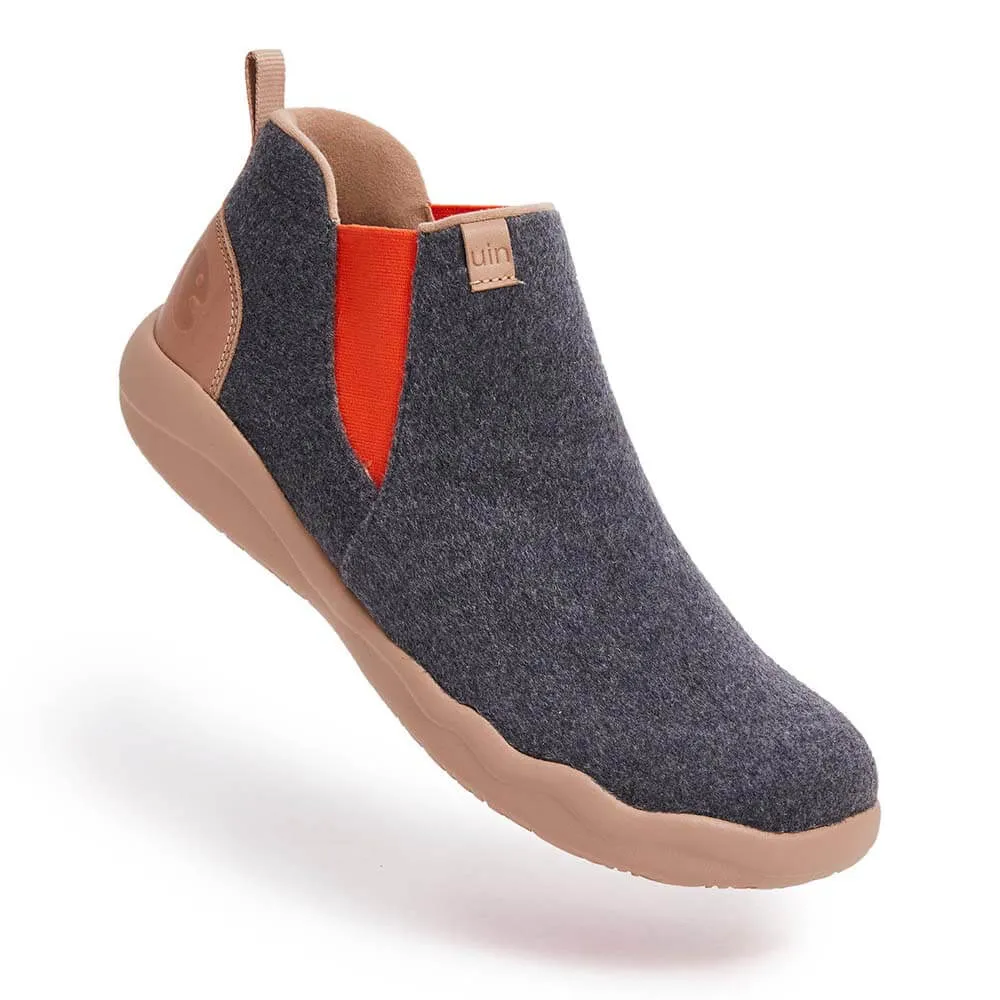 Deep Grey Wool Boots Granada Men