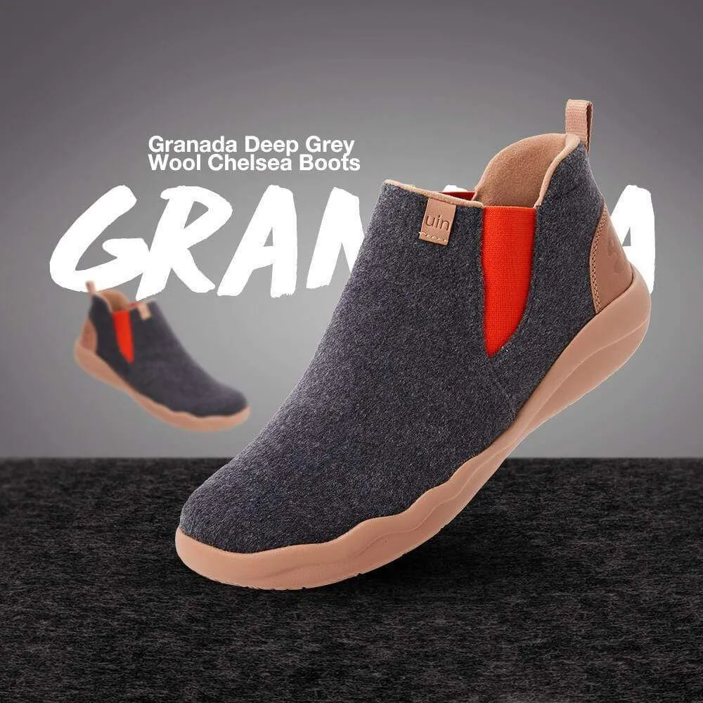 Deep Grey Wool Boots Granada Men