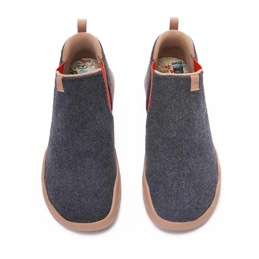 Deep Grey Wool Boots Granada Men