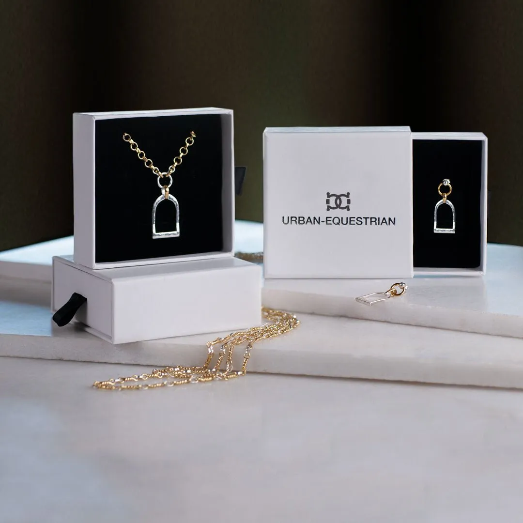 Denby - Two Tone 14K Gold on Sterling Silver Stirrup Earring