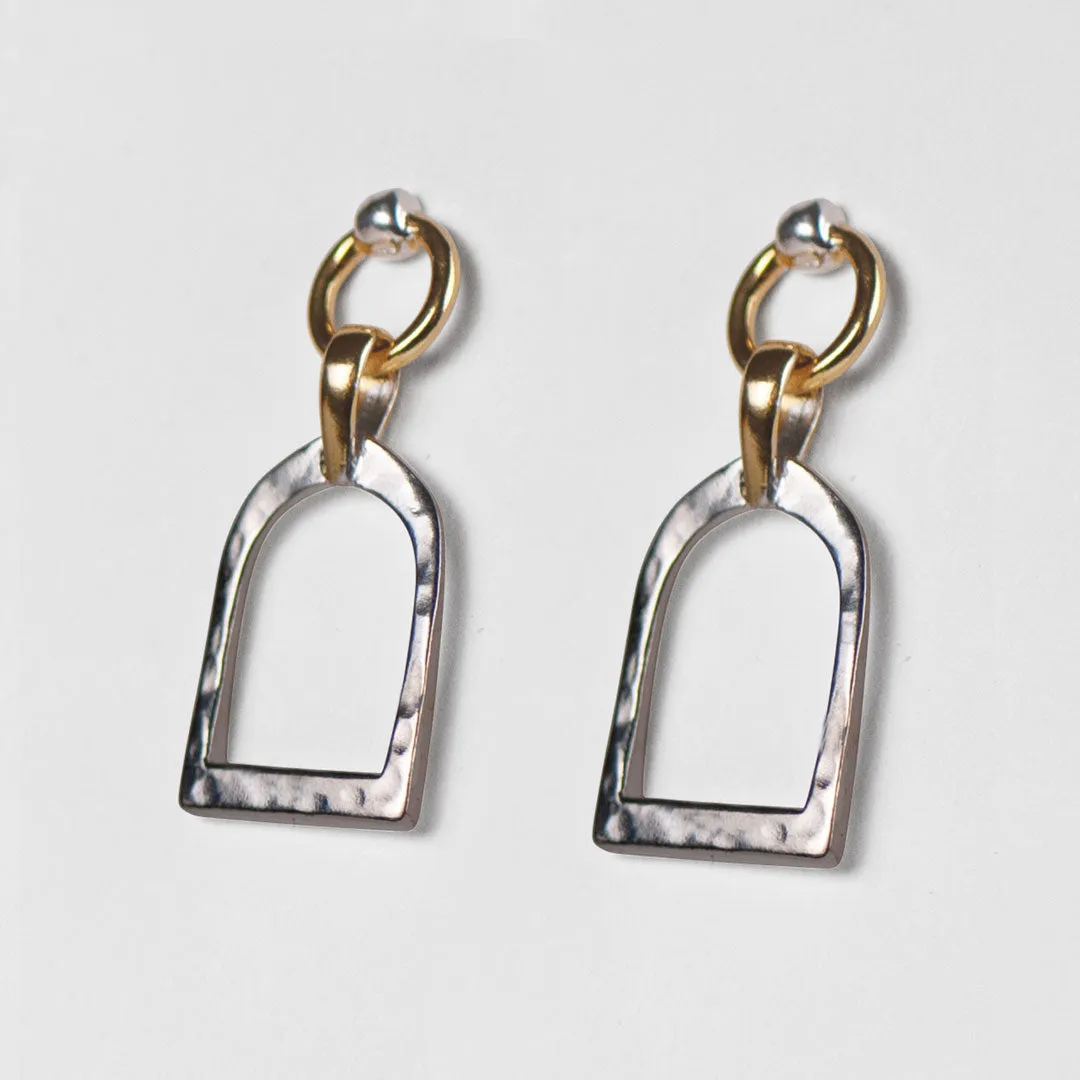 Denby - Two Tone 14K Gold on Sterling Silver Stirrup Earring