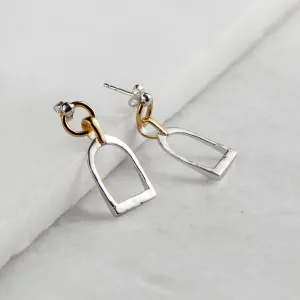Denby - Two Tone 14K Gold on Sterling Silver Stirrup Earring