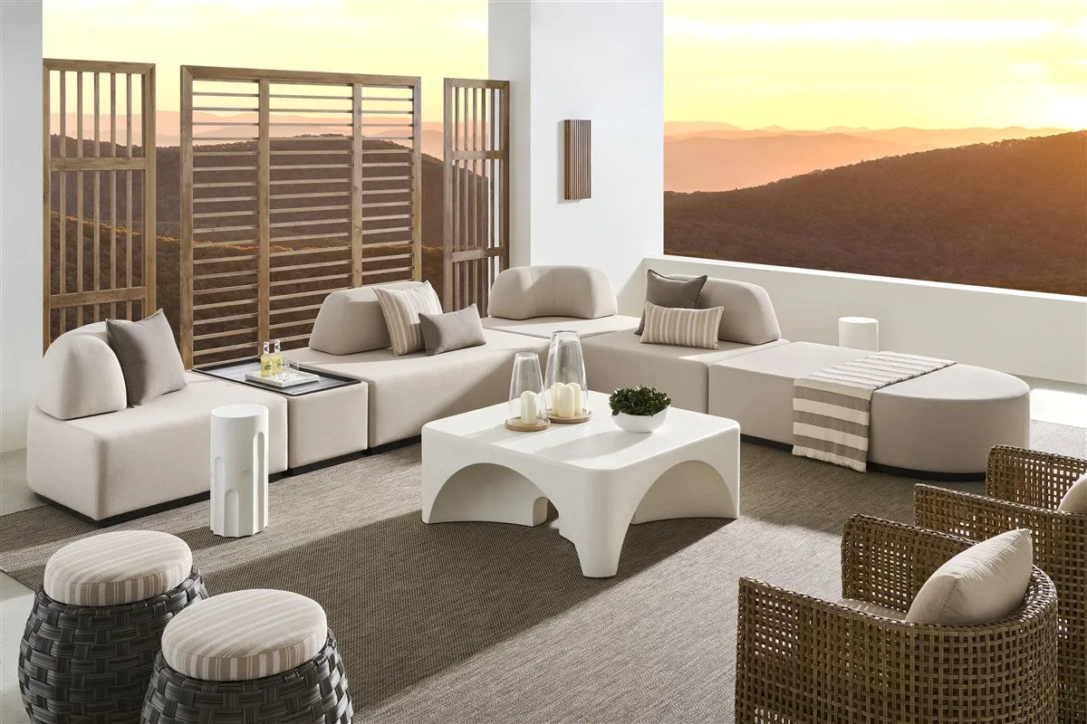 Dorian Outdoor Modern Square Cocktail Table