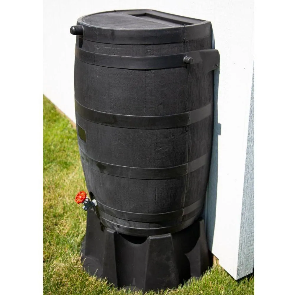 Earth Friendly Rain Barrel - Black w/ Flat-back