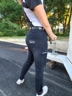 Equestrian Knee Patch Silicone Riding Jeans hhW