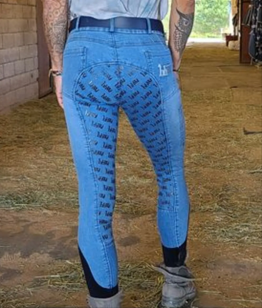Equestrian Knee Patch Silicone Riding Jeans hhW