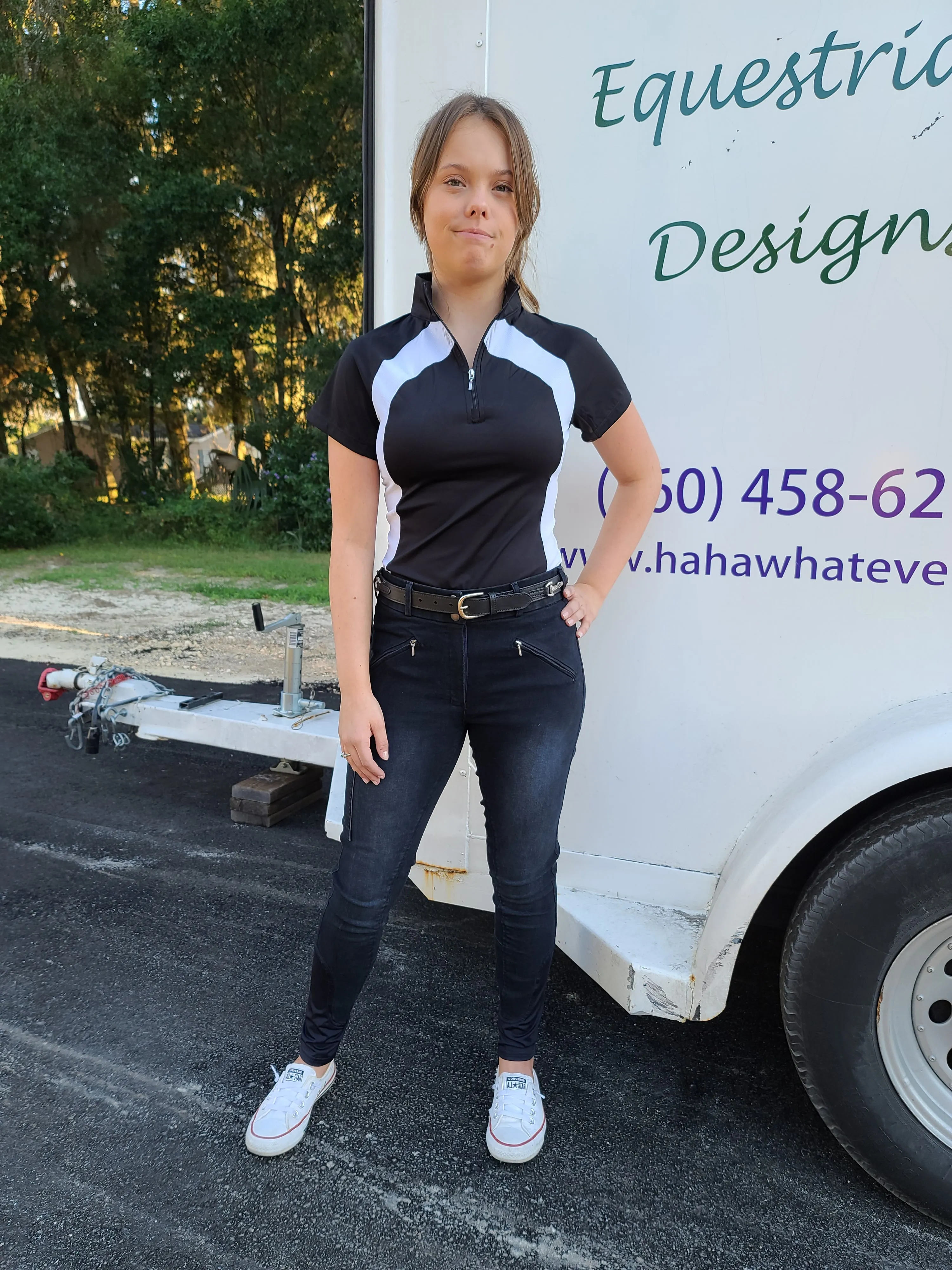 Equestrian Knee Patch Silicone Riding Jeans hhW