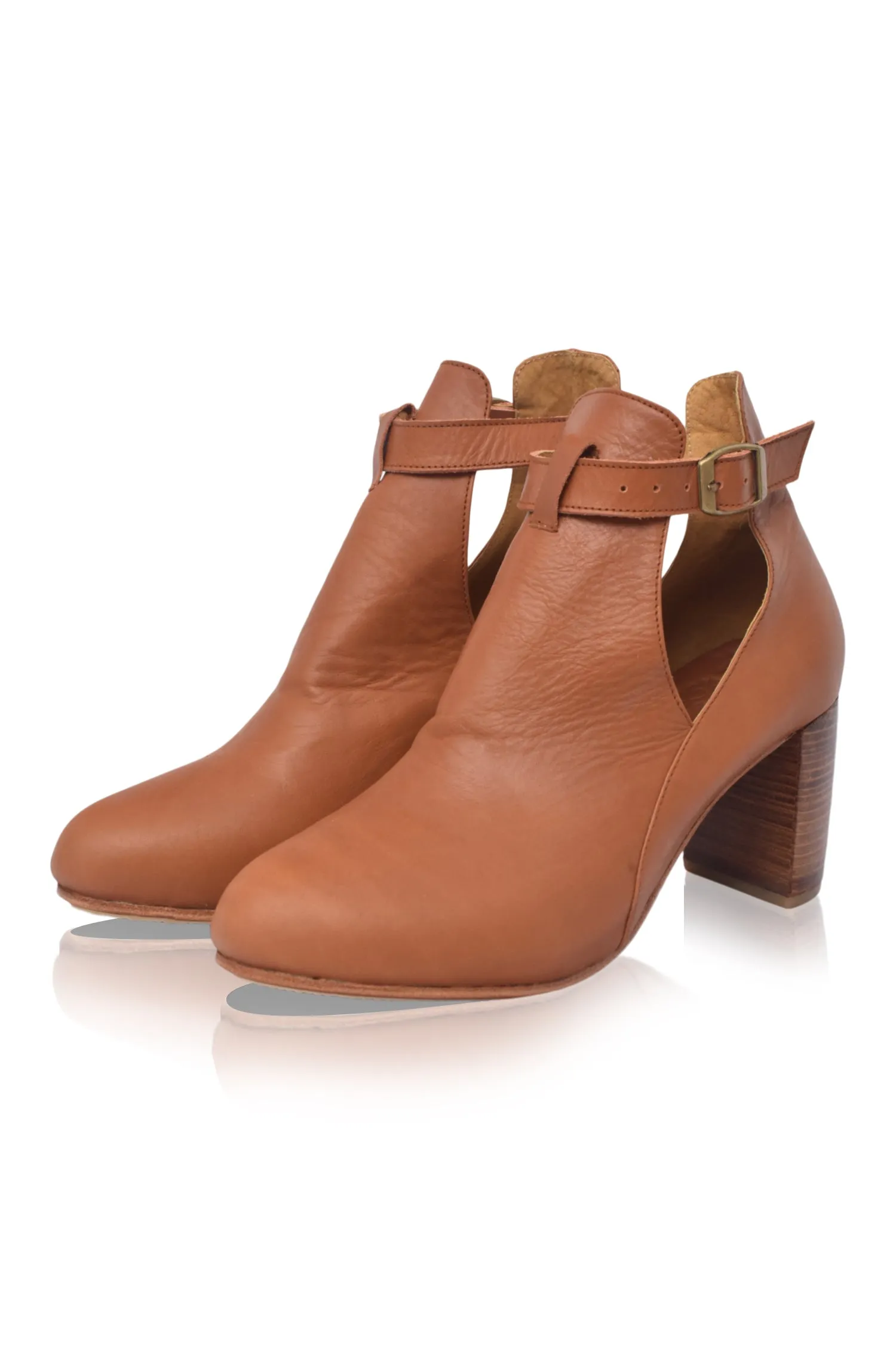 Everlast Leather Booties Heel 7cm  (*Sz. 8.5)