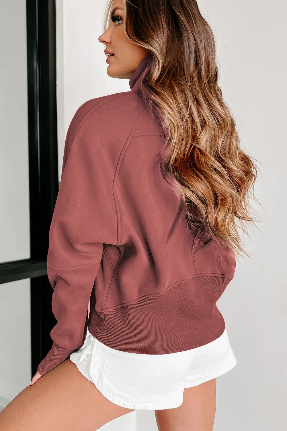 Fleece Lined Quarter Zip Sweatshirt