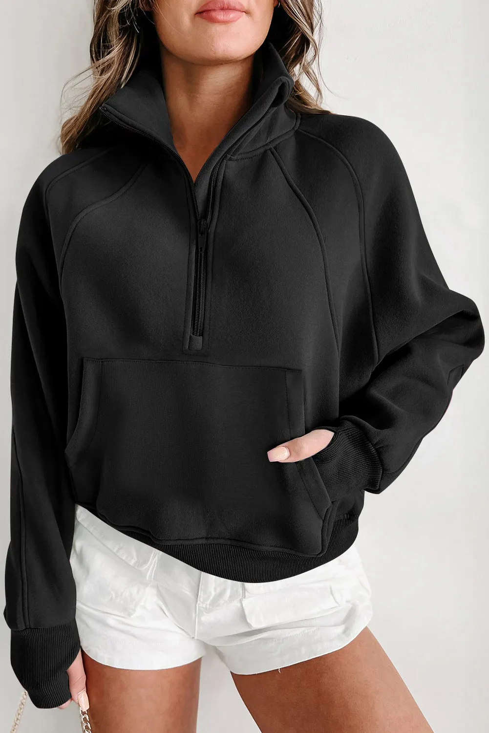 Fleece Lined Quarter Zip Sweatshirt