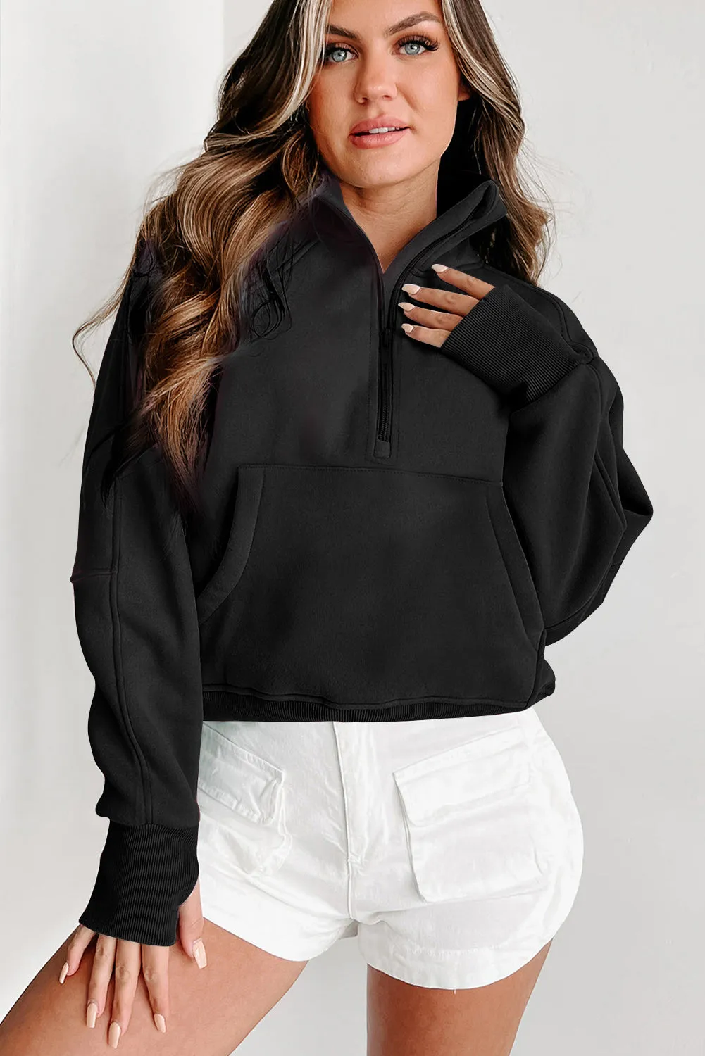 Fleece Lined Quarter Zip Sweatshirt