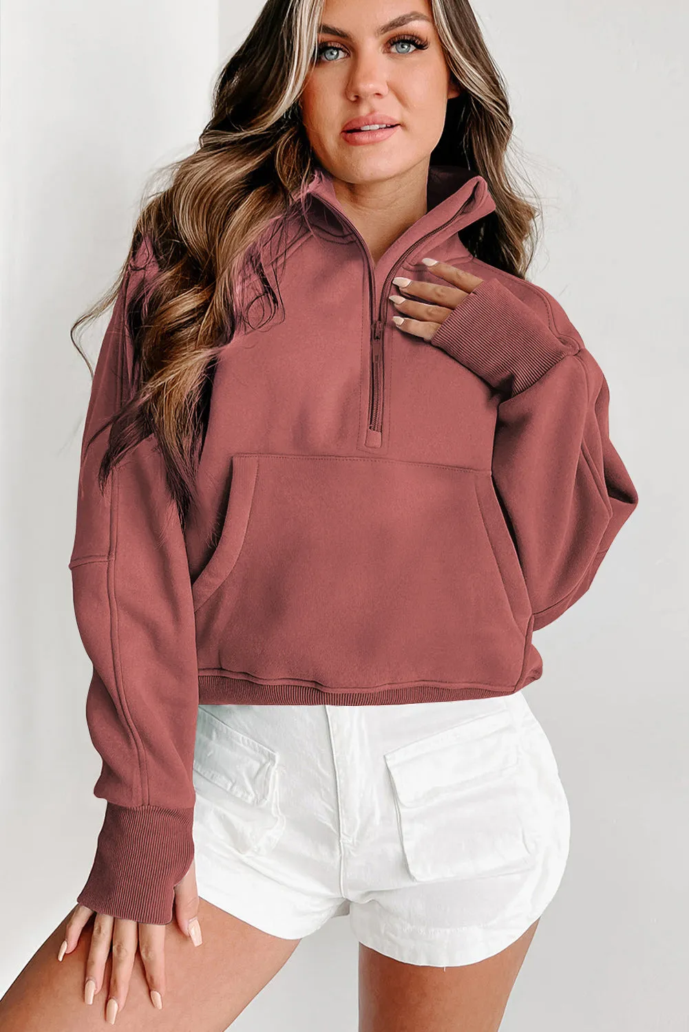Fleece Lined Quarter Zip Sweatshirt
