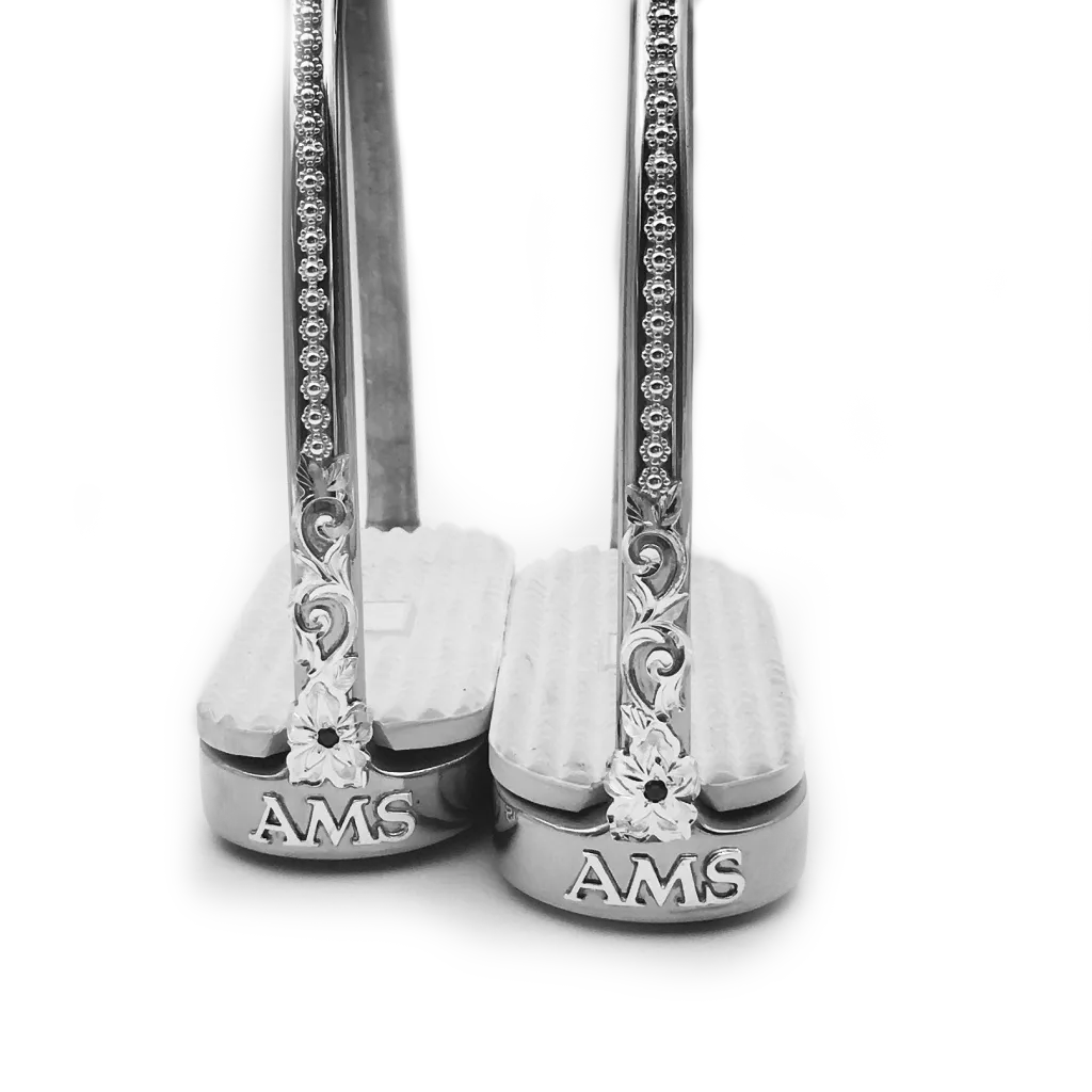 Floral Irons with Initials and flower beading.
