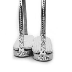Floral Irons with Initials and flower beading.