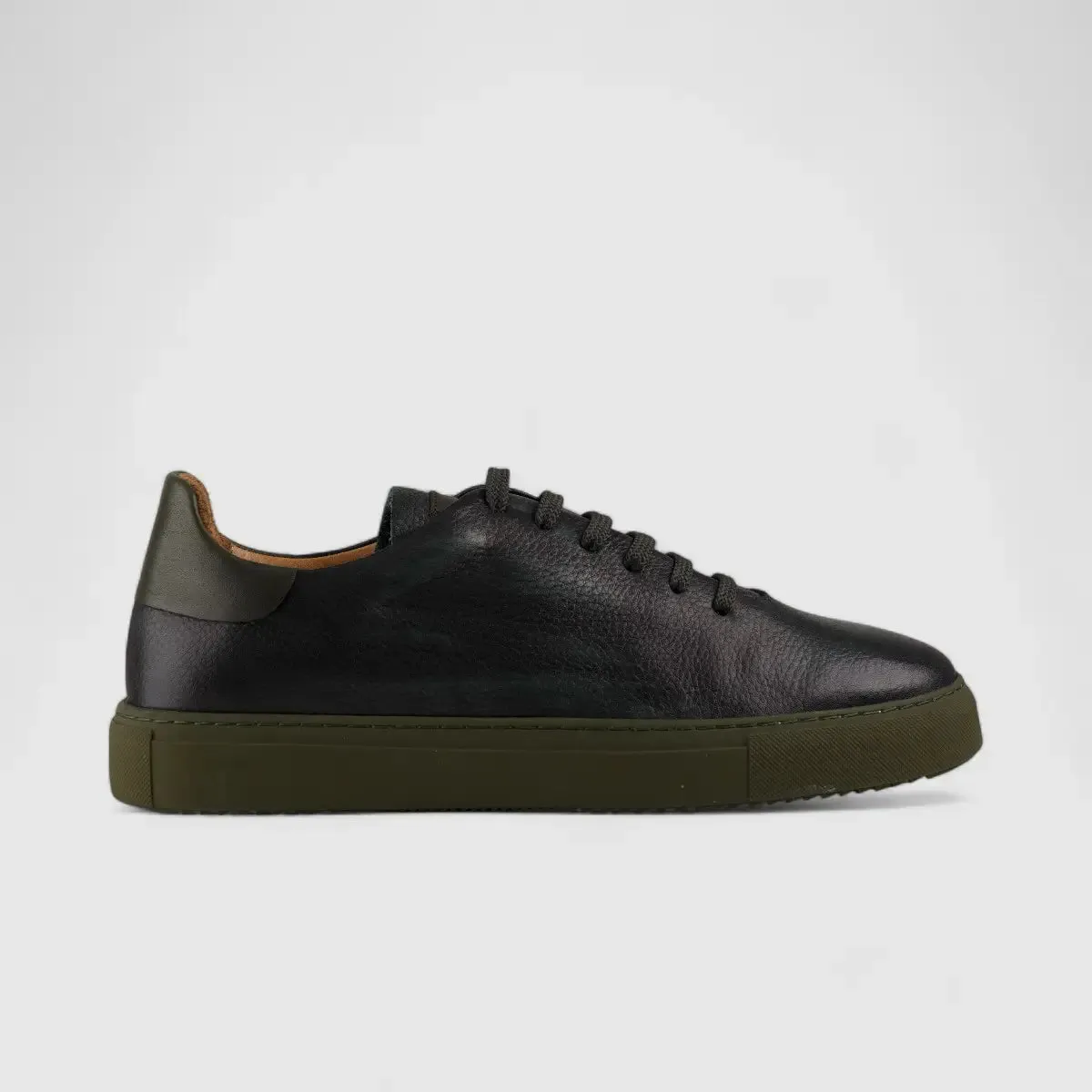 Formales Lace Up Leather Sneaker Olive 4289