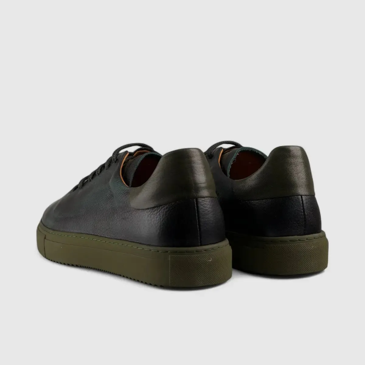 Formales Lace Up Leather Sneaker Olive 4289