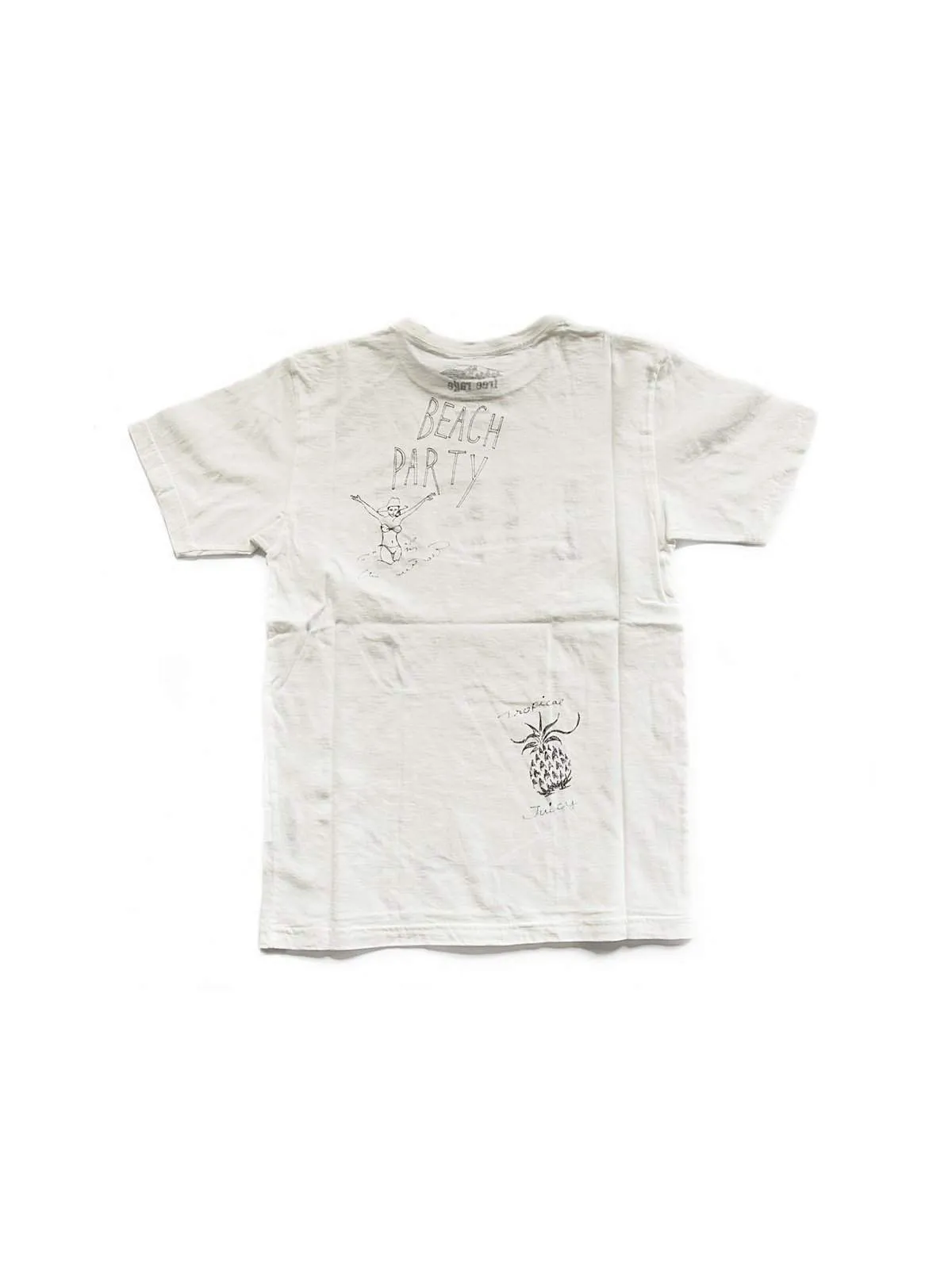 Free Rage Life Hand Paint Tee White