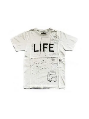 Free Rage Life Hand Paint Tee White