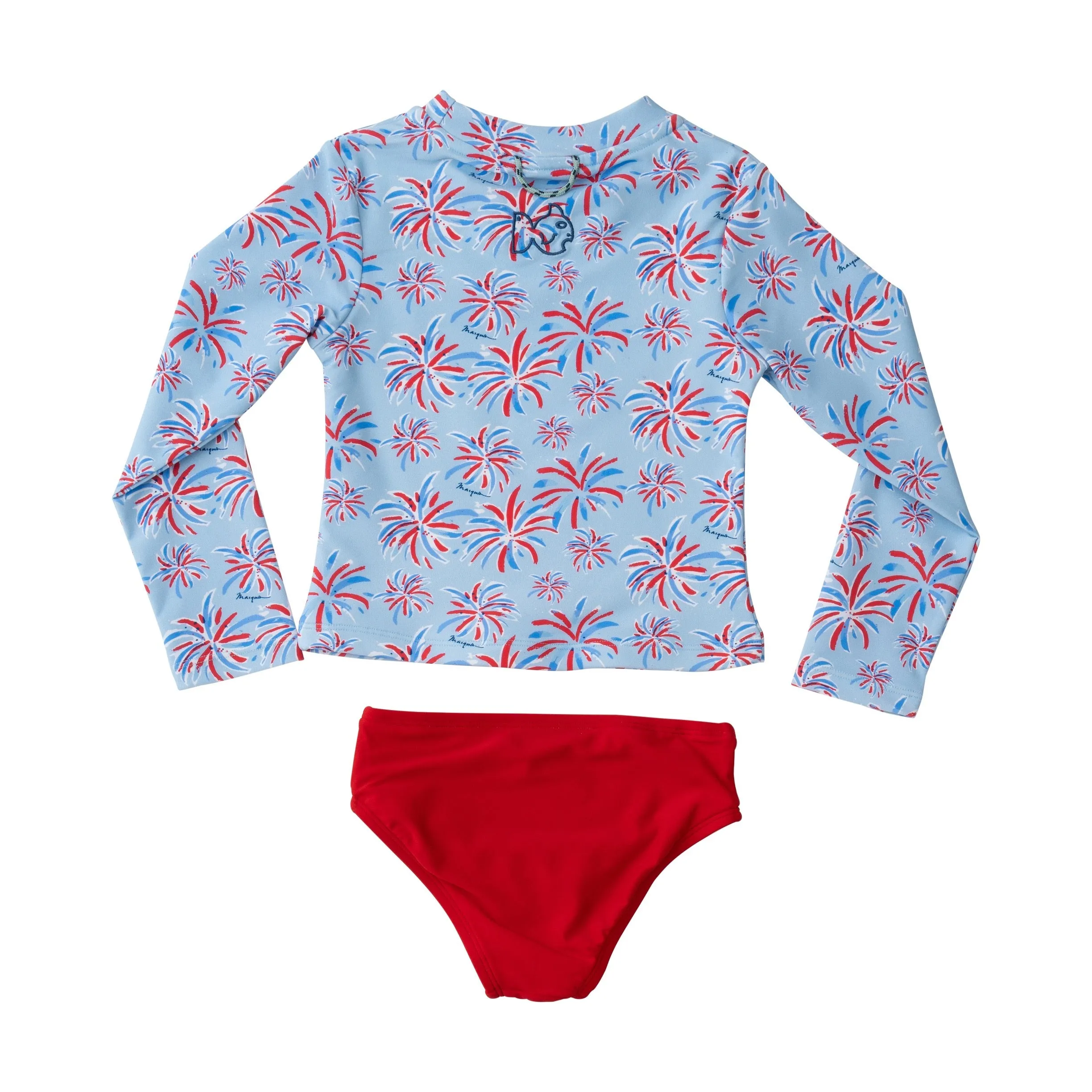Girls' Reef Rashguard Swim Set in Fireworks Print