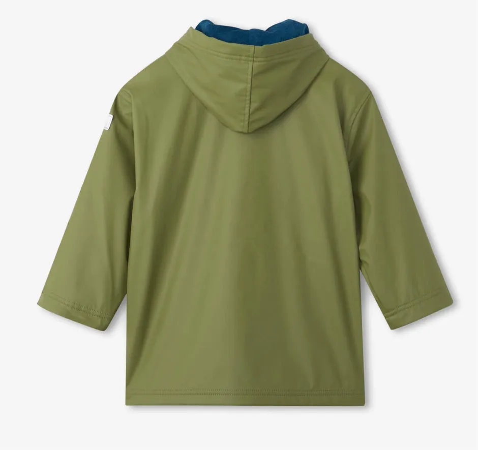 Hatley Classic Forest Green Zip Up Splash Jacket : Size 2 to 12