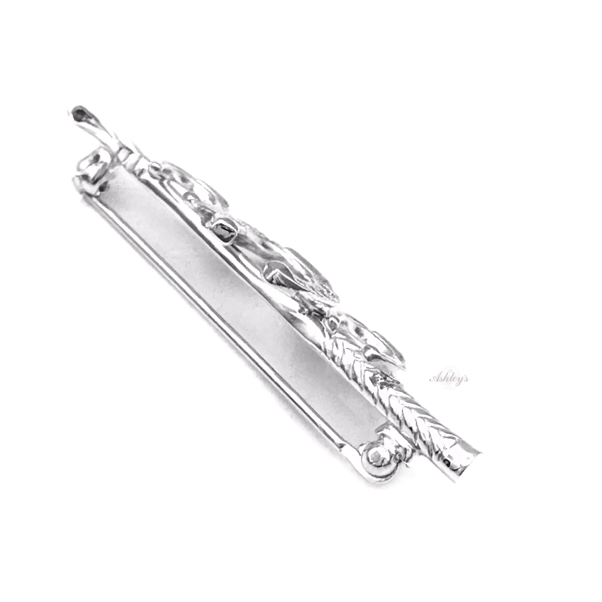 Horseshoe Crop Stock Pin, Diamonds & Sterling Silver