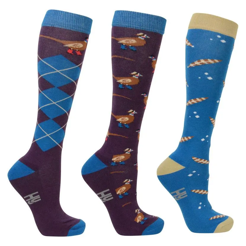 Hy Equestrian Synergy Argyle Horse Riding Socks (Pack of 3)