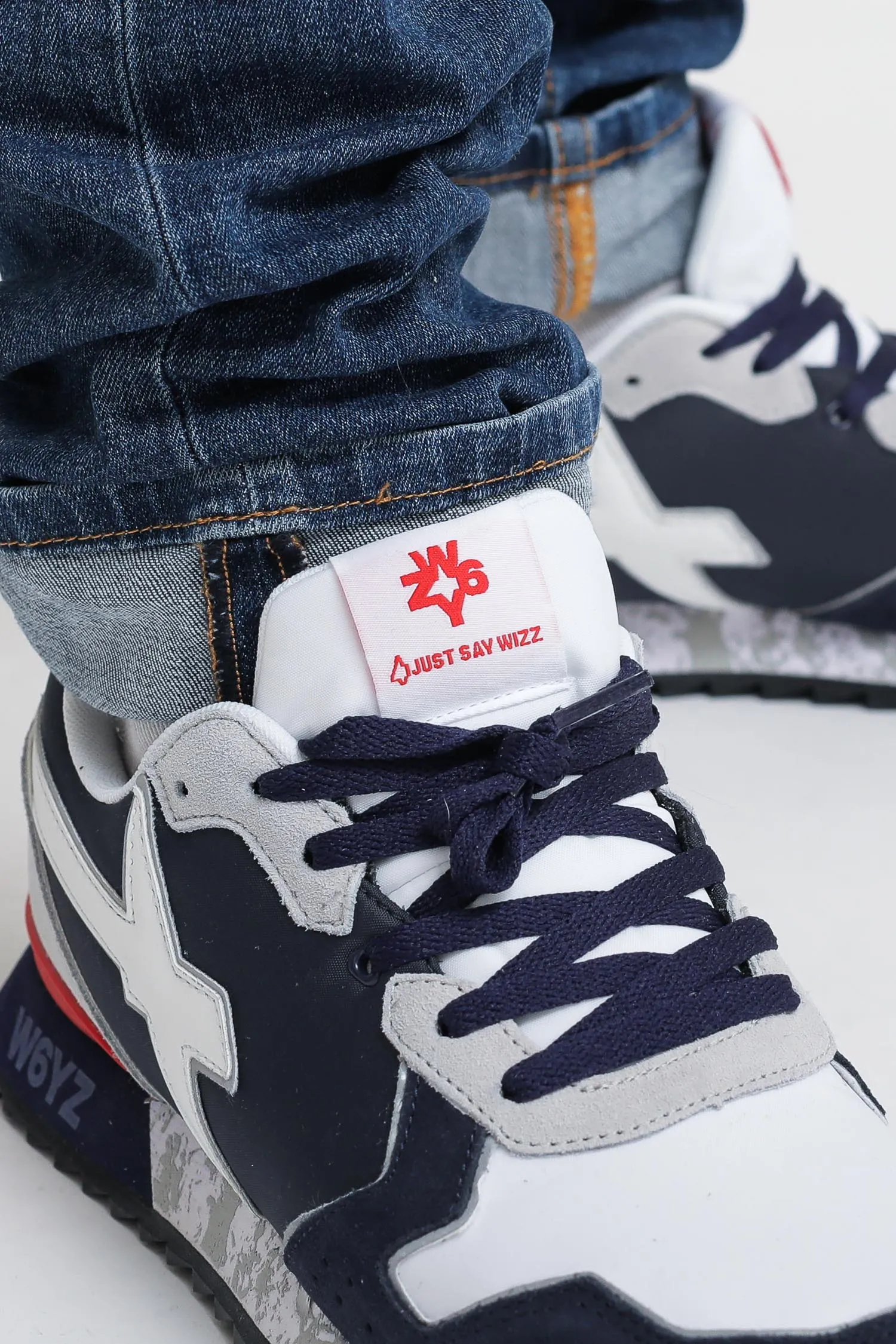 Jet-M - Suede/Nylon Marble Sole Navy-Grey