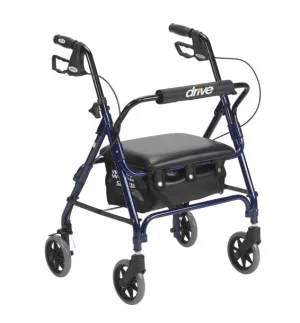 Junior Rollator Rolling Walker with Padded Seat, Blue