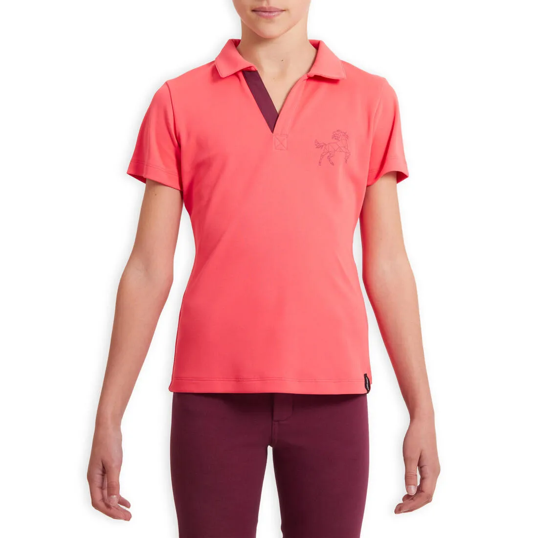 Kids' Horse Riding Short-Sleeved Mesh Polo Shirt 500