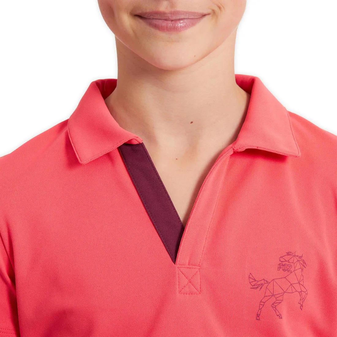 Kids' Horse Riding Short-Sleeved Mesh Polo Shirt 500