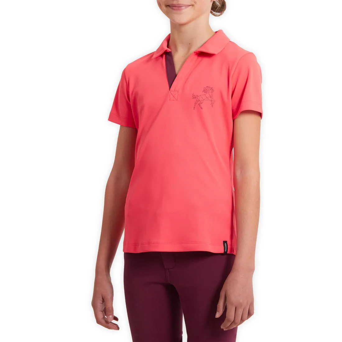 Kids' Horse Riding Short-Sleeved Mesh Polo Shirt 500