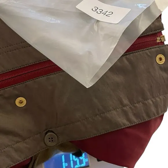 Liz Claiborne Outerwear Rain Coat Women M Maroon Water Resistant Parka Classic