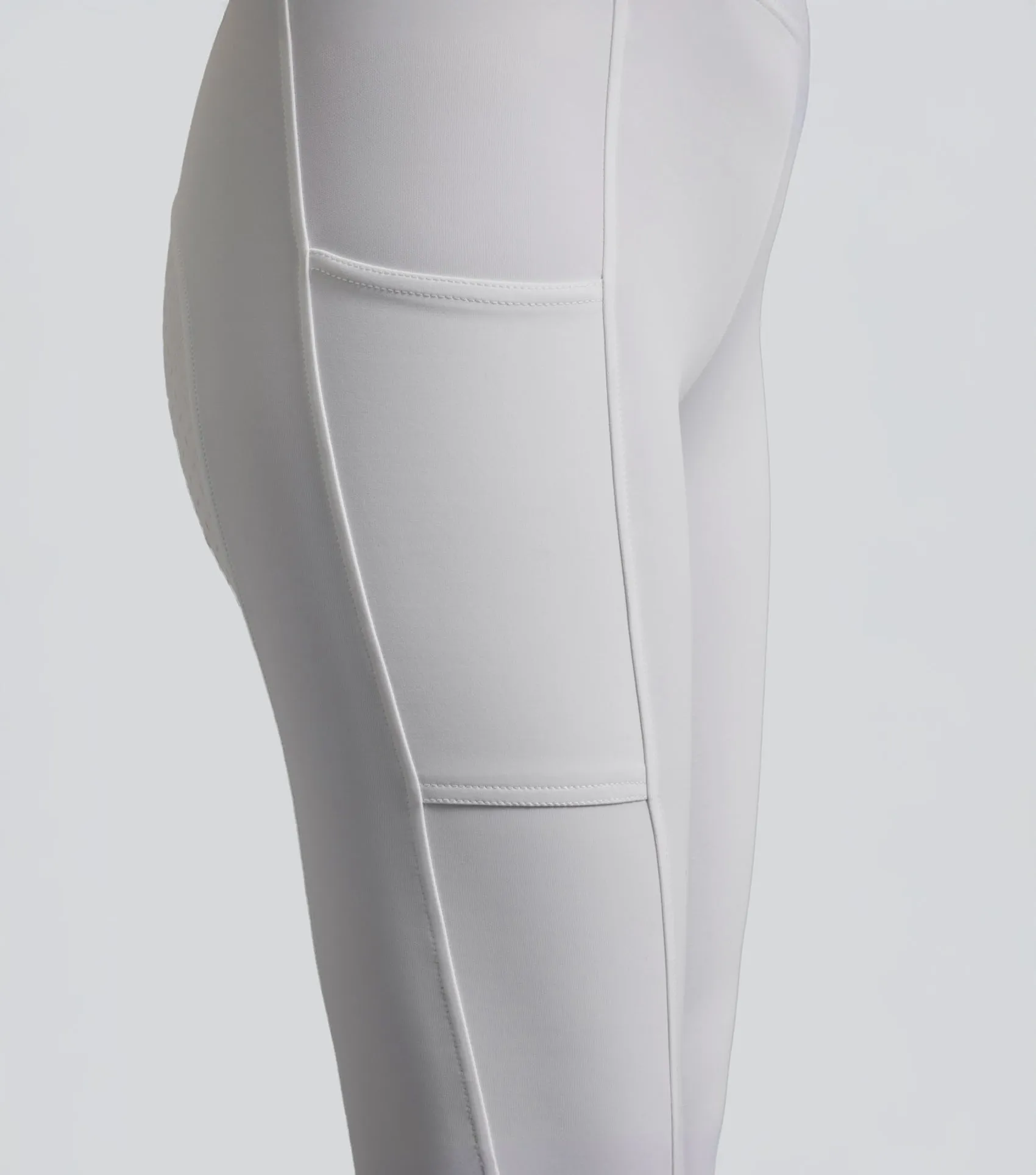 Luceo Womens Gel Knee Competition Riding Tights White