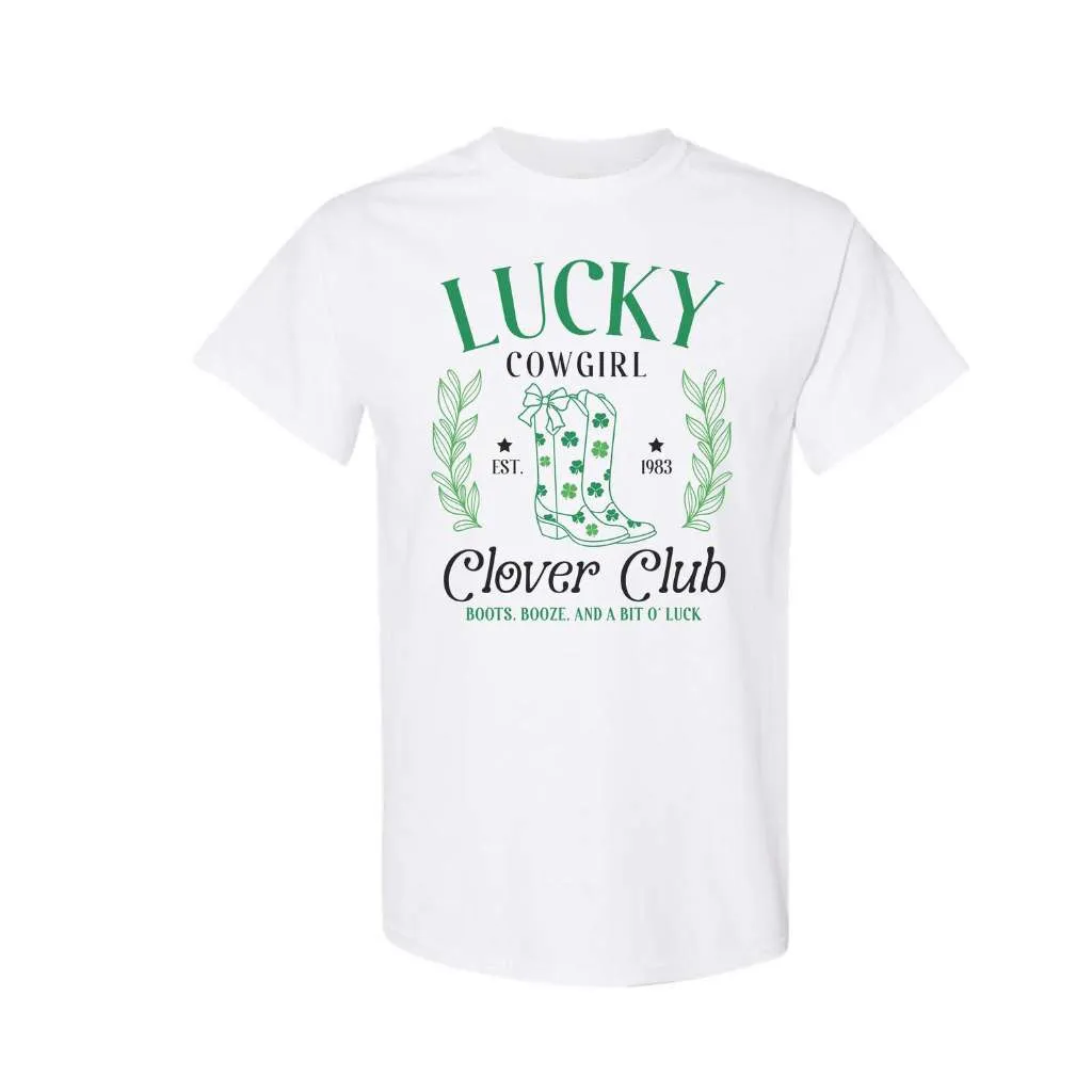 Lucky Cowgirl Clover Unisex Tshirt - St Patrick's Day T-shirt