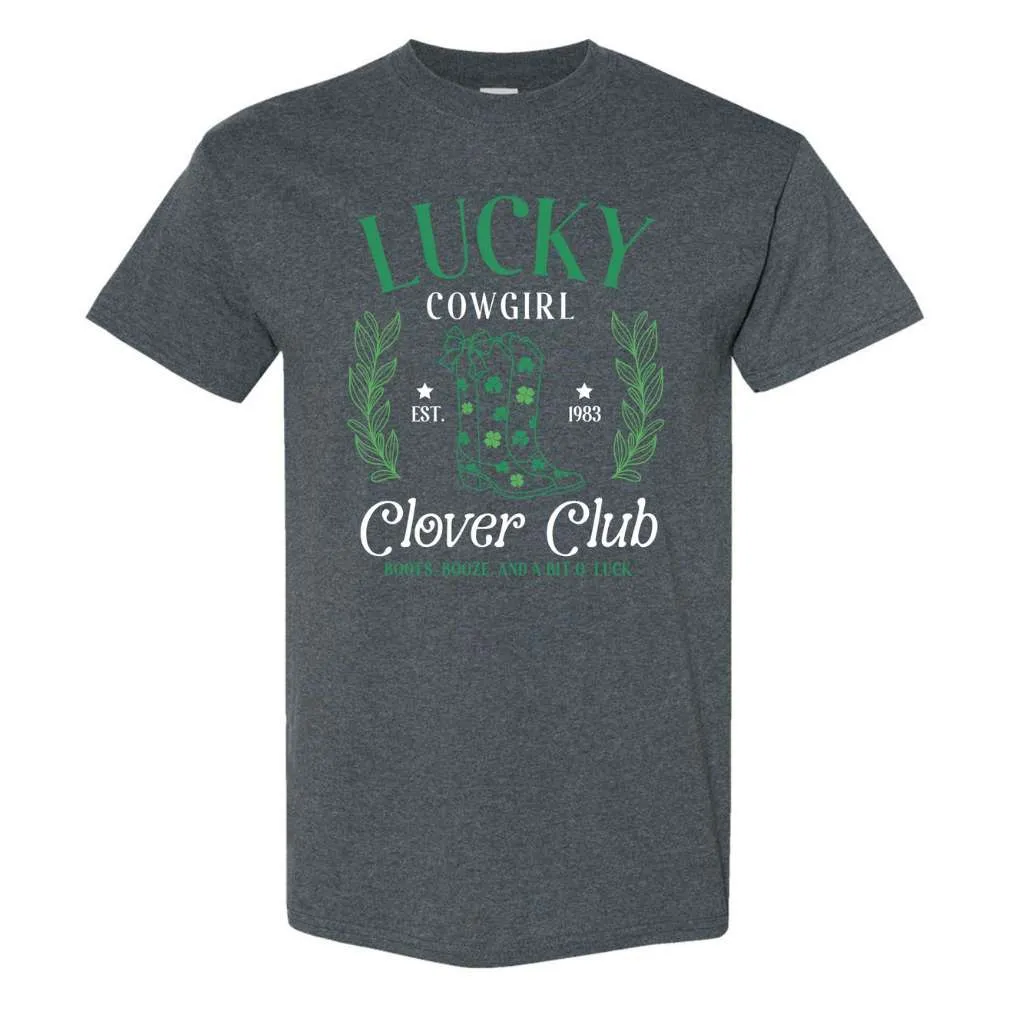 Lucky Cowgirl Clover Unisex Tshirt - St Patrick's Day T-shirt