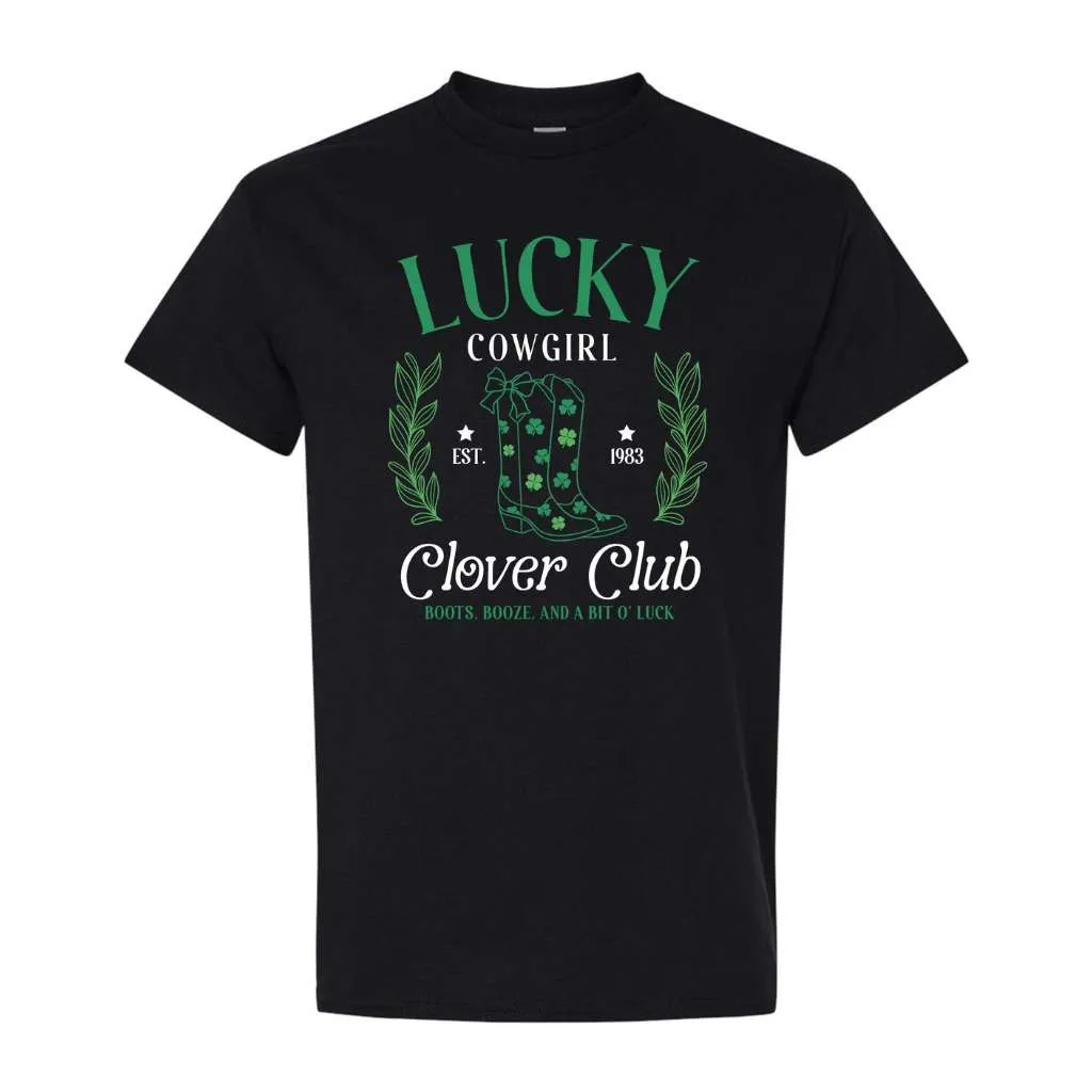 Lucky Cowgirl Clover Unisex Tshirt - St Patrick's Day T-shirt